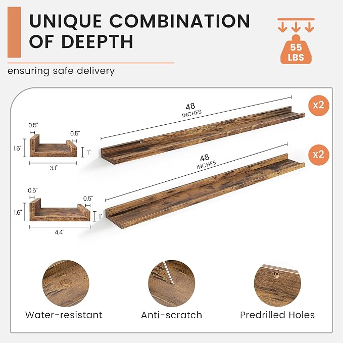 FLYJOE Floating Picture Ledge Shelves - Image 3