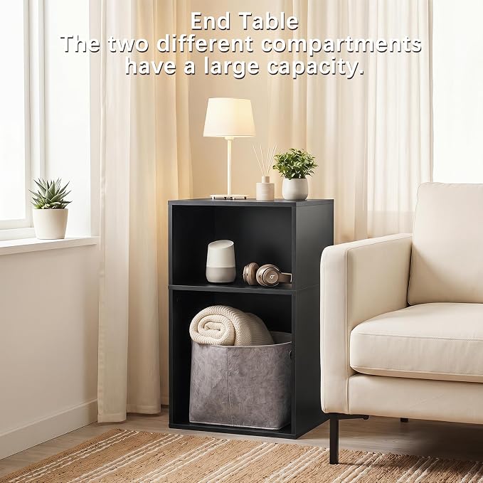 YAHARBO 2 Cube Bookshelf, Horizontal Book Shelf, Small Cubby Bookcase - Image 6