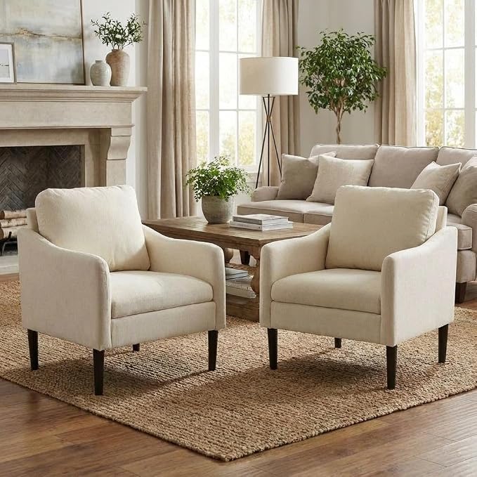 Mid Century Modern Accent Chair, Chenille Fabric Armchair - Image 4
