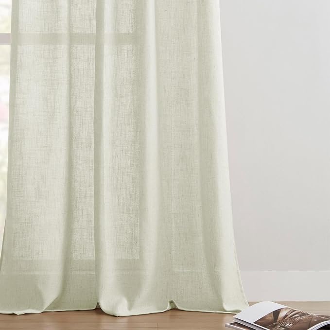Joydeco Linen Curtains 72 Inch Length 2 Panel Sets, Light Filtering Curtains - Image 7