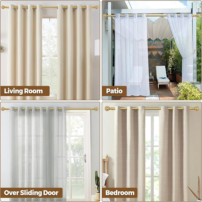 KAMANINA Curtain Rods for Windows 48 to 84 Inch, 7/8 Inch Single Decorative - Image 8