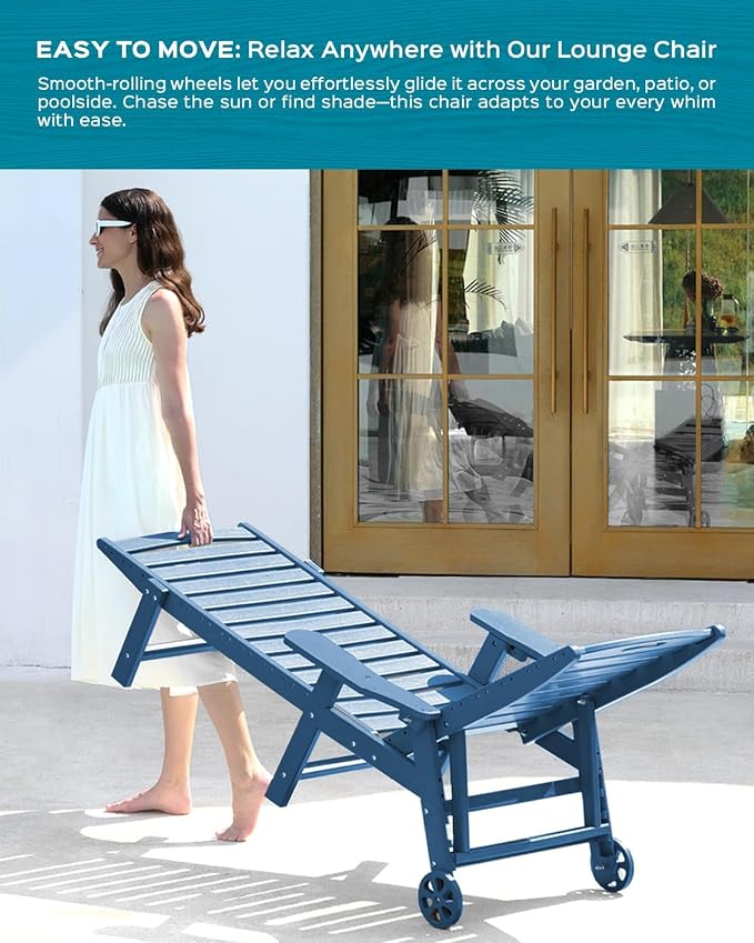 Ciokea Outdoor Chaise Lounge Chair Set of 2, Patio Lounge Chairs - Image 6