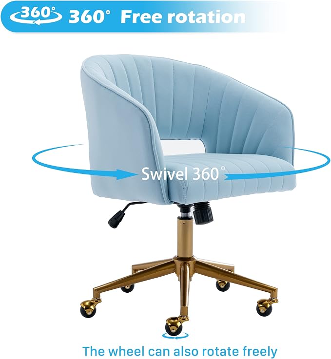 KCC Home Office Chair Swivel Desk Chair Accent Armchair Upholstered Modern - Image 6