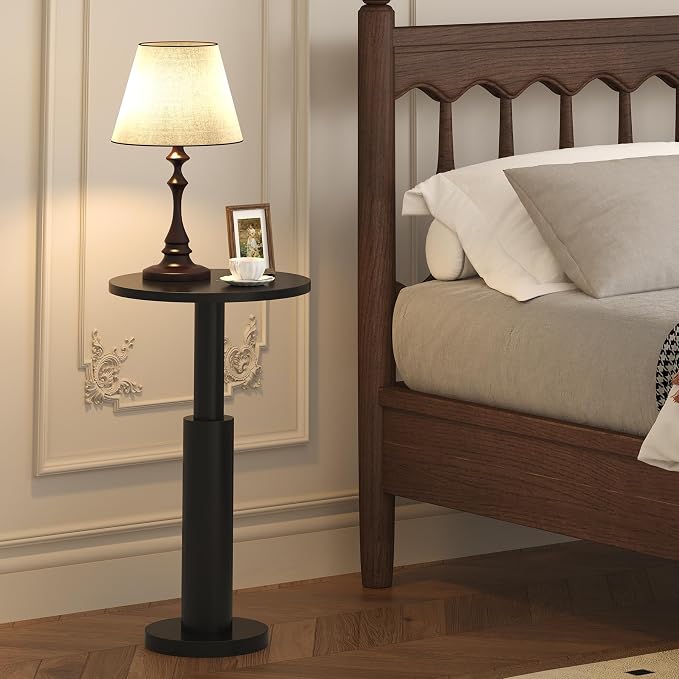 LAATOOREE Small Round Side Table, Accent Drink Coffee Table, Pedestal End Table - Image 5