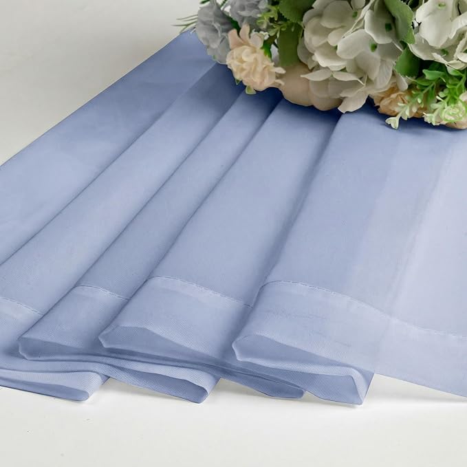 Lecloud Denim Blue Sheer Curtains 72 Inches Long 2 Panels, Rod Pocket Light - Image 9