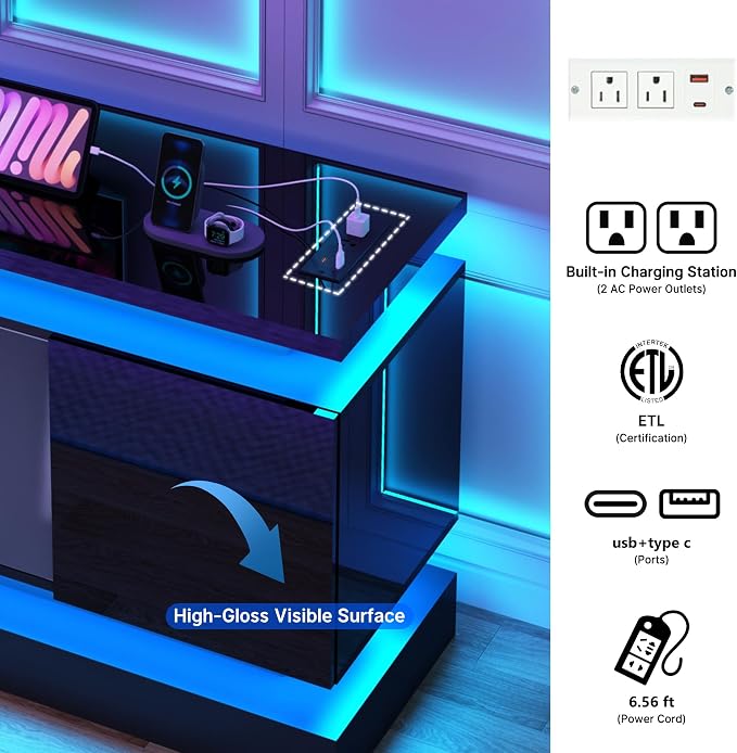 chartustriable 81IN LED TV Stands w/Power Outlet - Image 5
