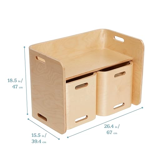 ECR4Kids Premium Bentwood Multipurpose Table and Chair Set, Kids Furniture - Image 2