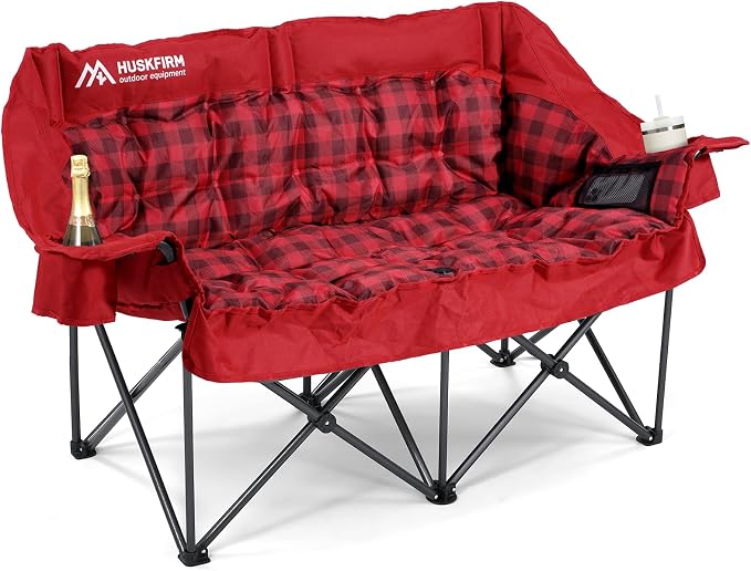 Double Camping Chairs Padded Loveseat Chair by Huskfirm