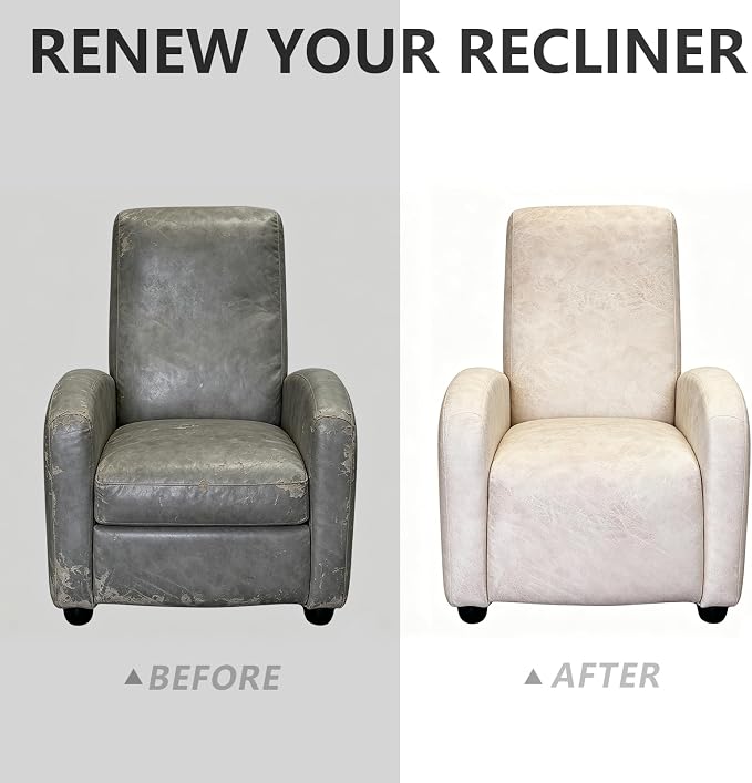 ANARACHON Recliner Chair Covers Leather Look Recliner Cover 4-Piece Slipcovers - Image 6