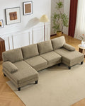 Karl home 110" U-Shape Sectional Couches by Karlhome