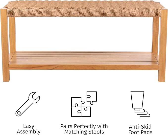 Alaterre Furniture Newport 40 Inch Solid Wood Entryway Bench - Image 5