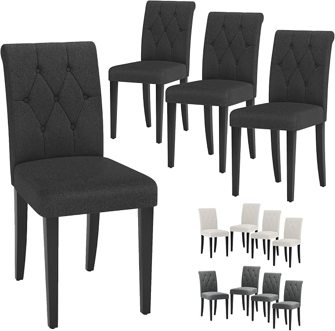 Welzona Upholstered Dining Chairs Set of 4, Button Tufted Parsons Dining Chair - Image 7