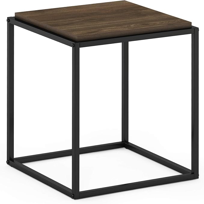 Furinno Moretti Cube Modern Stackable End Table Shelf, Columbia Walnut - Image 5