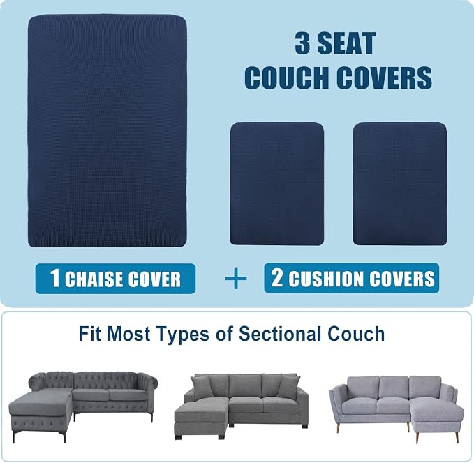 Water Repellent Sectional Couch Covers L Shape, Stretch Sofa Seat Cushion - Image 7