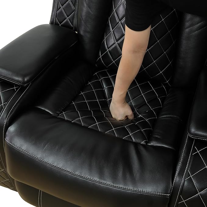 Power Recliner Sofa with LED Lights, Leather Power Reclining Sofa, Living Room - Image 5