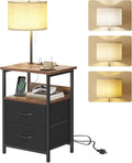 Fixwal Bedside Table with 3 Color Temperature Reading Light, Nightstand with by Fixwal