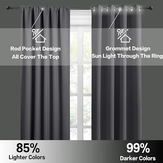 RYB HOME Blackout Privacy Bathroom Window Curtains, Short Thermal Insulated - Image 5