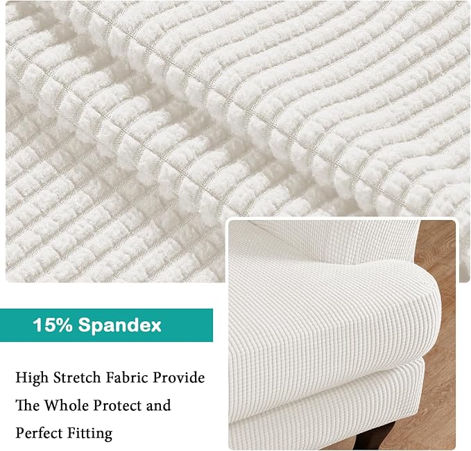 Turquoize Wingback Chair Covers 2 Piece Wing Chair Slipcover Stretch Slipcovers - Image 4
