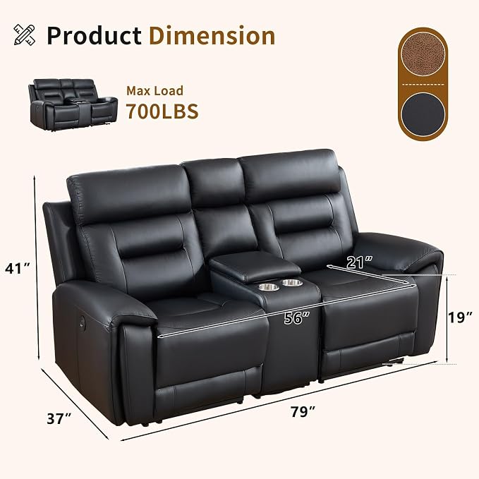ANJ Power Reclining Loveseat Sofa - Image 2
