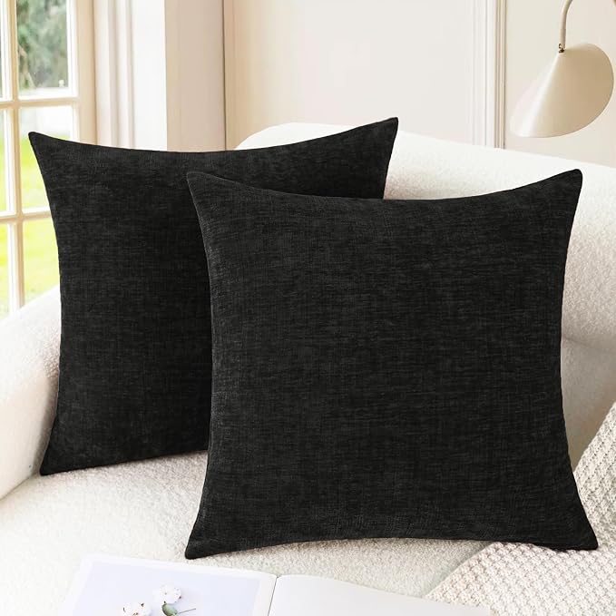 CaliTime Throw Pillow Covers Decorative 16 X 16 Inches Pack of 2 Cozy Chenille by CaliTime