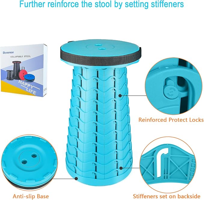 Boreeman Upgraded Folding Stool Lightweight Yet More Sturdy - Image 3