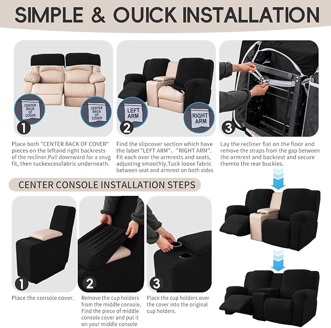 6-Piece Recliner Loveseat Covers - Image 8