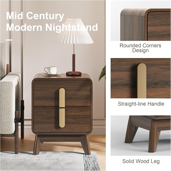 JOINICE Mid Century Modern Bedroom Set, 6 Drawer Dresser and Nightstand Sets - Image 7