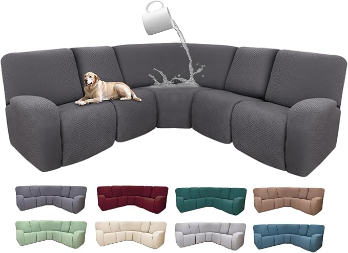 100% Waterproof Sectional Recliner Couch Covers by ROFASVCO