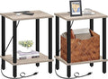 TUTOTAK End Table with Charging Station, Small Side Table, Nightstand Bedside by ChoosetutotakFurnitureBuildYourCozyHome
