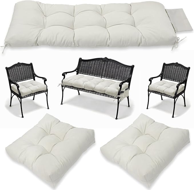 3 Pcs Wicker Chair Cushions Patio Loveseat Chaise Cushion Set by YDDSKY