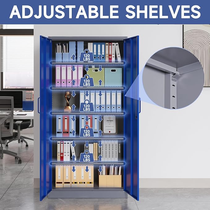 Metal Garage Storage Cabinet, Lockable Metal Cabinet - Image 5