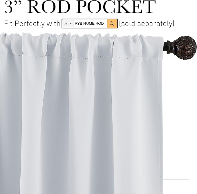 RYB HOME Cafe Curtains 24 inch Length, RV Curtains - Image 2