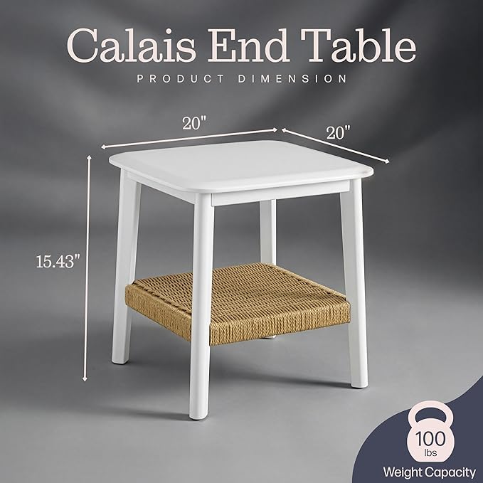 Alaterre Furniture Calais 2-Tier Small End Table - Image 3