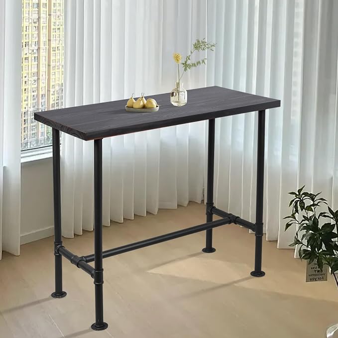 41.3inch Height Industrial Bar Table Rustic Pipe Design Kitchen Dining Table - Image 4