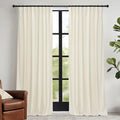 RYB HOME Ivory White Velvet Curtains 63 inches by RYBHOME
