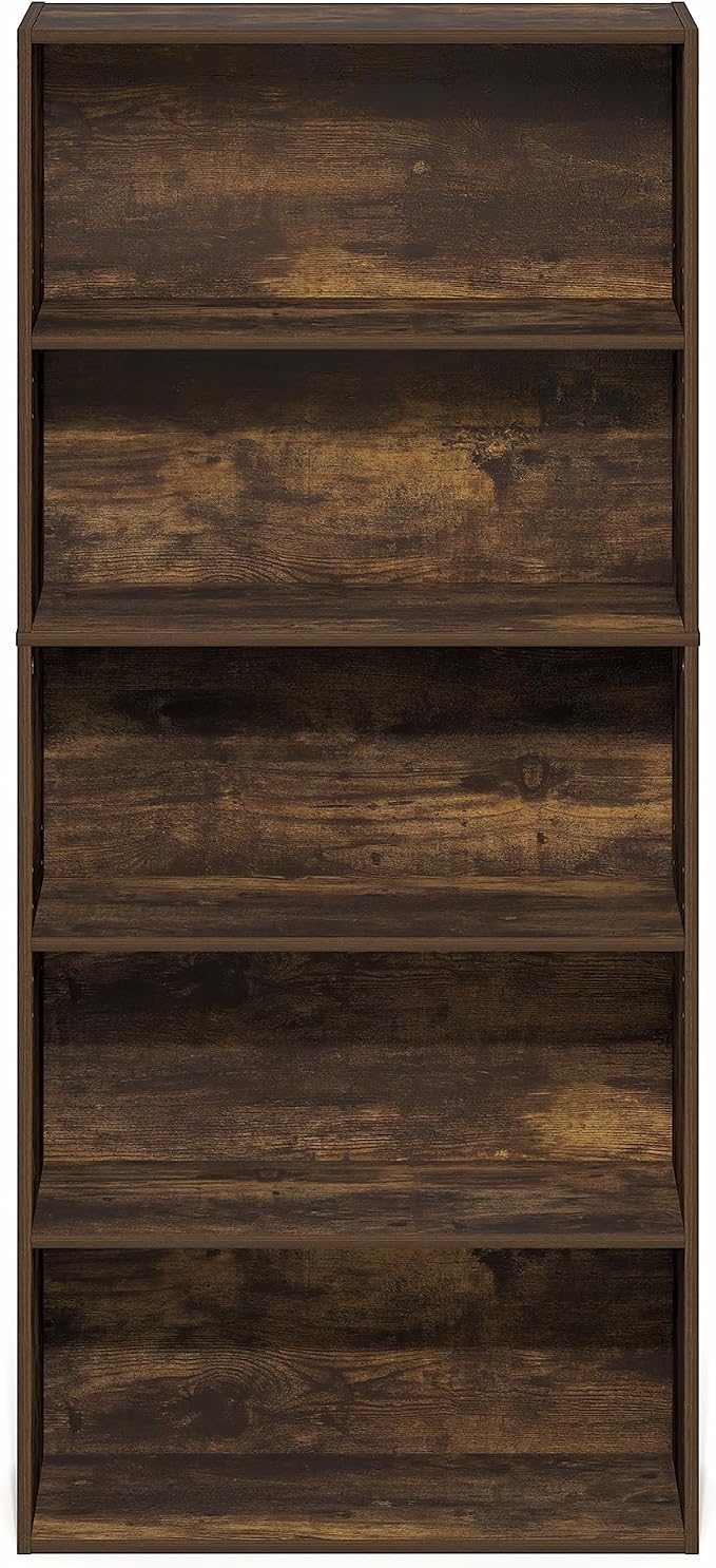 Furinno Jaya Book Shelf, 5-Tier Bookshelf, 52 Inch Tall Standing Bookcase - Image 6