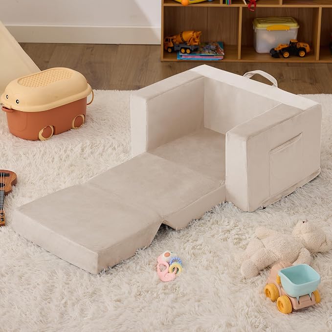 Kids Couch, 2-in-1 Toddler Chair Comfy 1-3 Years, Convertible Kids Chair - Image 7