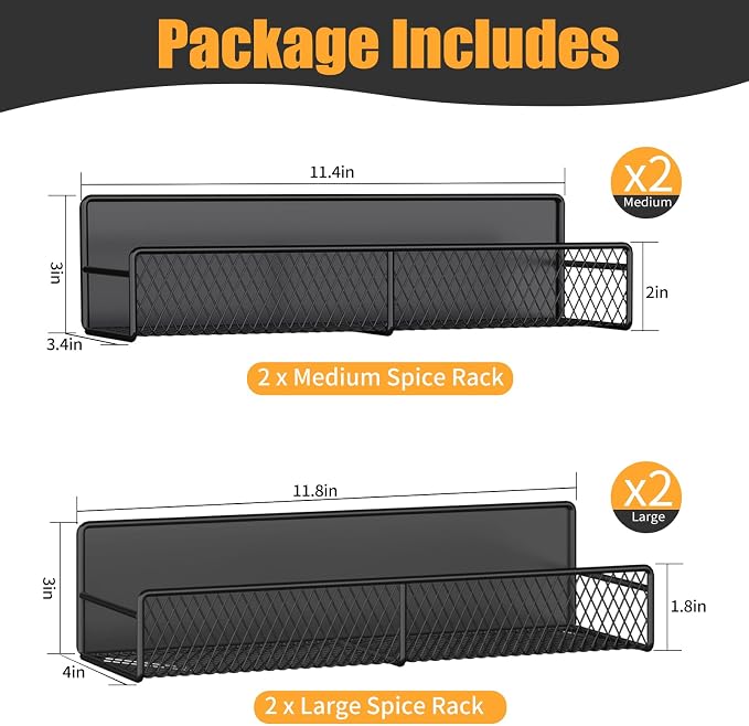 DTUQYX Magnetic Spice Rack for Refrigerator, 4 Pack 100% Metal Strong Magnet - Image 2
