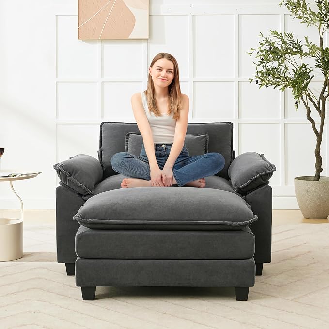 Oprisen 53" Modular Sectional Sofa, Comfy Cloud Couch Sectional Sofa - Image 5
