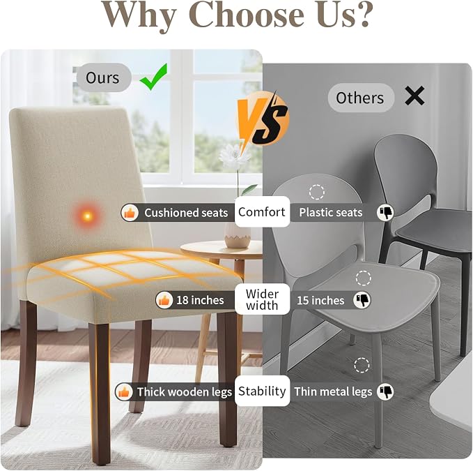 Dining Chairs Set of 4, Modern Dining Room Chairs - Image 5