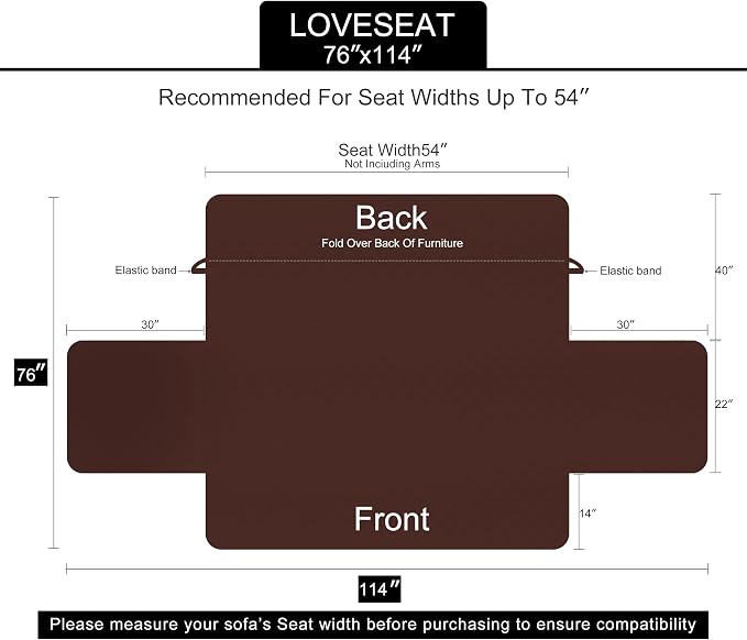 U-NICE HOME Loveseat Sofa Cover Reversible Couch Covers - Image 6