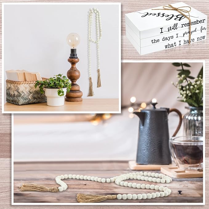Pinkunn 4 Pcs Wooden Book Stack Decor - Image 6
