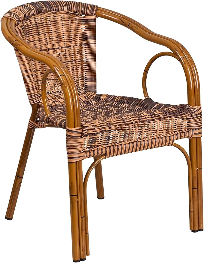 Flash Furniture Cadiz Series Dark Red Bamboo-Aluminum Indoor-Outdoor by FlashFurniture