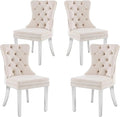 KCC Velvet Dining Chairs Set of 4, Upholstered High-end Tufted Dining Room Chair by KCC