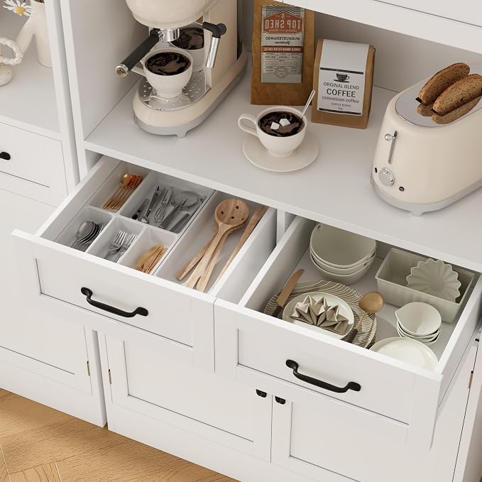 HOSTACK 71“ Tall Kitchen Pantry Storage Cabinet, Modern Kitchen Hutch Bar - Image 7