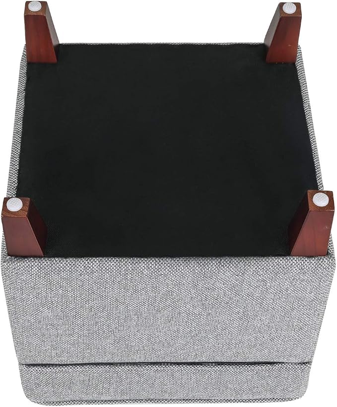 Adeco 17 Inch Square Linen Storage Ottoman - Image 9