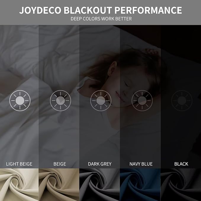 Joydeco Blackout Curtains 108 Inch Length 2 Panels Set, Thermal Insulated Long - Image 2