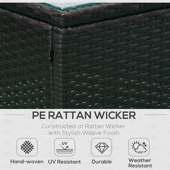 Outsunny 5 Pieces Rattan Wicker Lounge Chair Outdoor Patio Conversation Set - Image 3