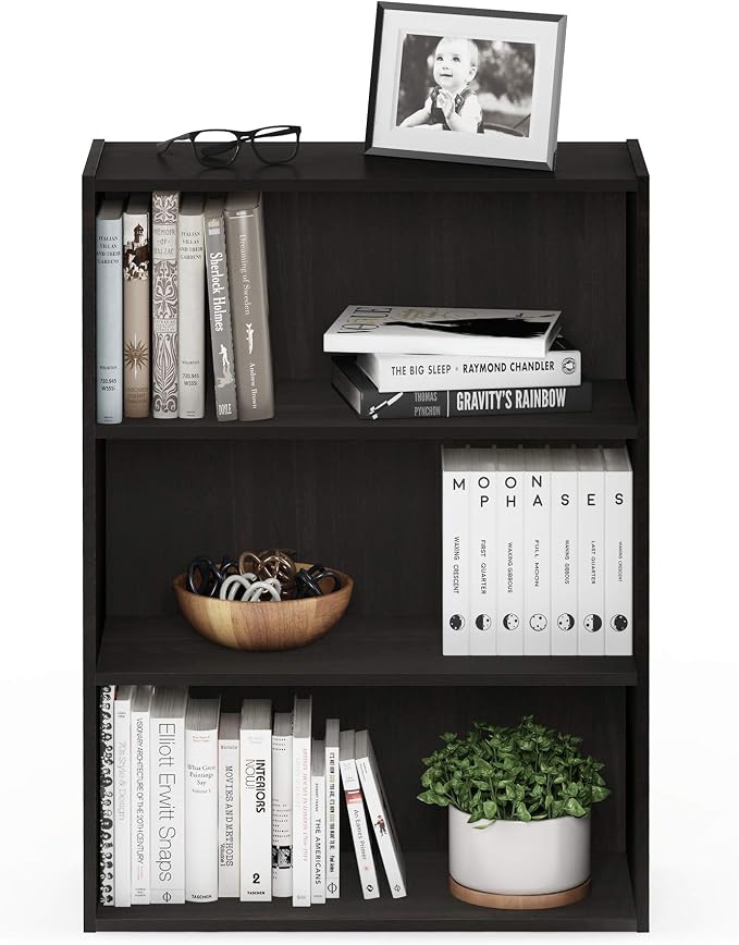 Furinno PASIR Book Shelf, 3-Tier Bookshelf, 9.7" x 23.7" x 31.5", - Image 4