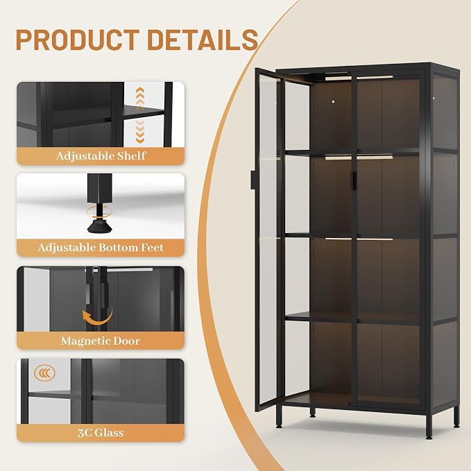 Eltean 63" H Display Cabinet - Image 6